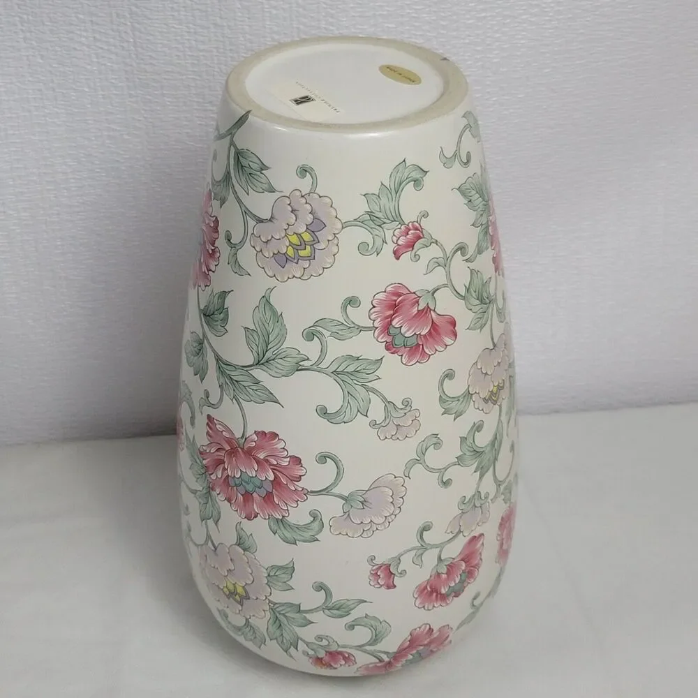 Japanese Hand Painted Floral Porcelain Round Vase Flowers By Premier Collection